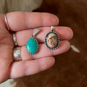 Turquoise and Opal Pendant Lot